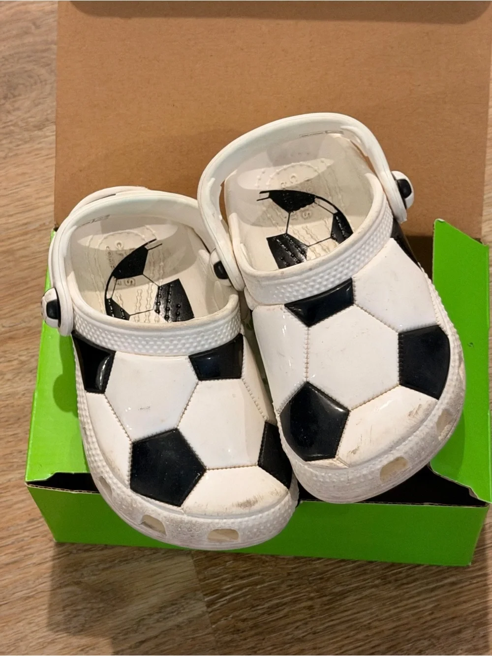 CROCS Kids Soccer Clog Sandals - White & Black